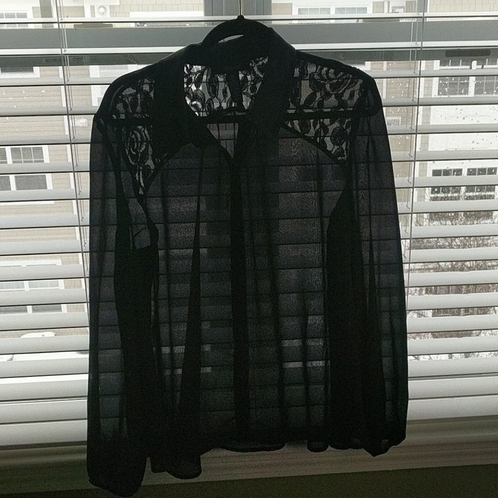 Flowy black dress shirt